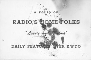 A black and white banner of Radio Home Folks